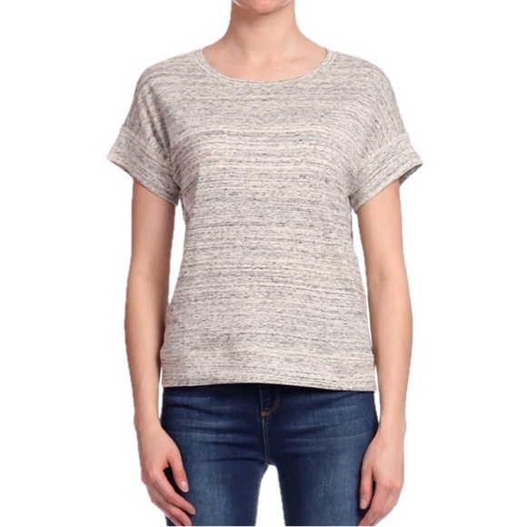 Maje Tops - MAJE Space-Dye Boxy T-Shirt – Large, Heather Grey, 100% Cotton, EUC